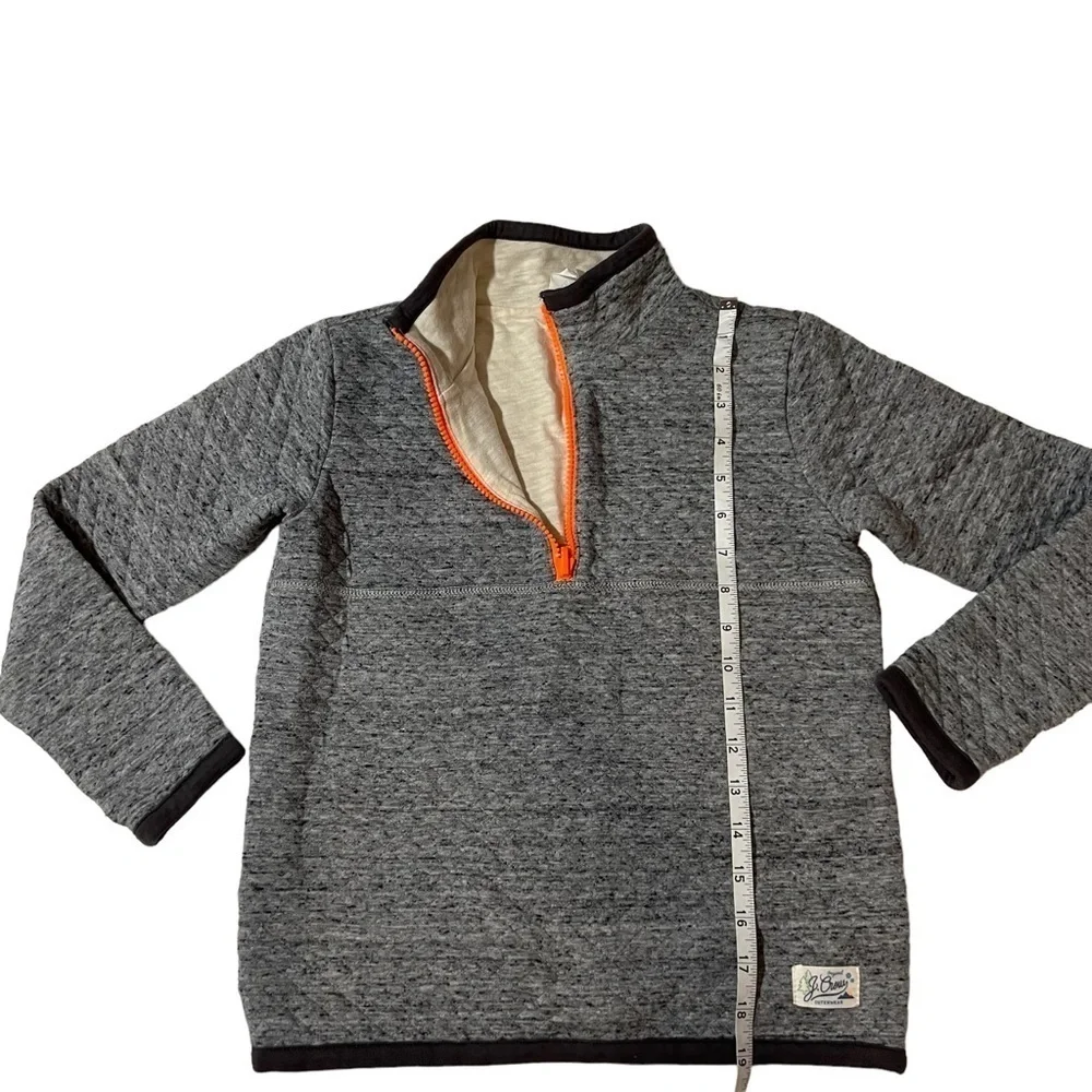 J.Crew Crewcuts| Unisex Gray Long Sleeve Tee with Orange Accent-Size 8